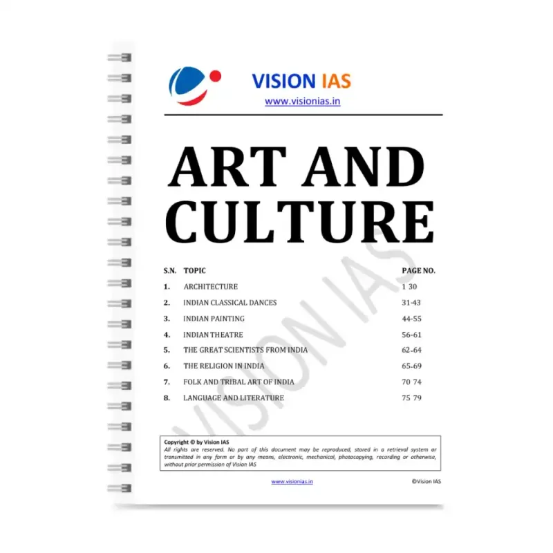 Vision IAS Art and Culture Notes Booklet 2025 to 2026 English Medium