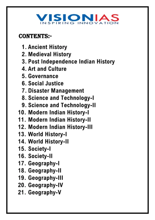 Vision IAS contents 1