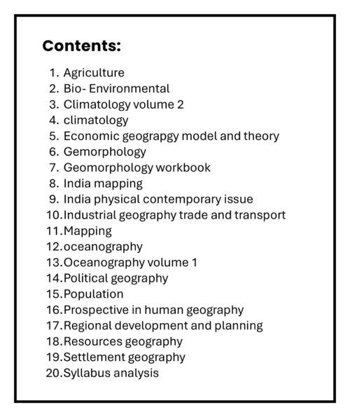 Alok Ranjan Geography Contents